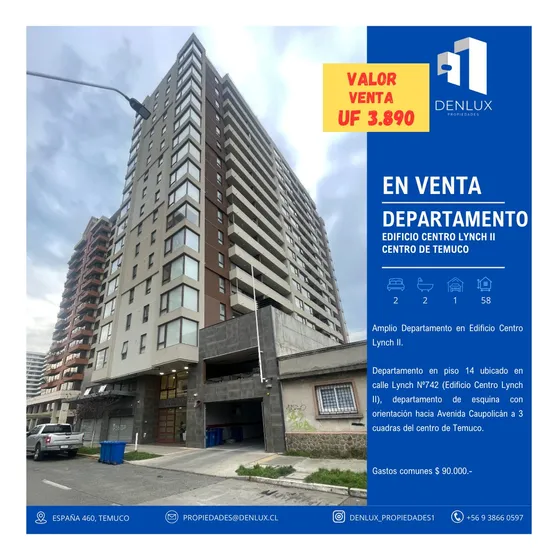 Departamento Centro Temuco 2d/2b - Inversionistas