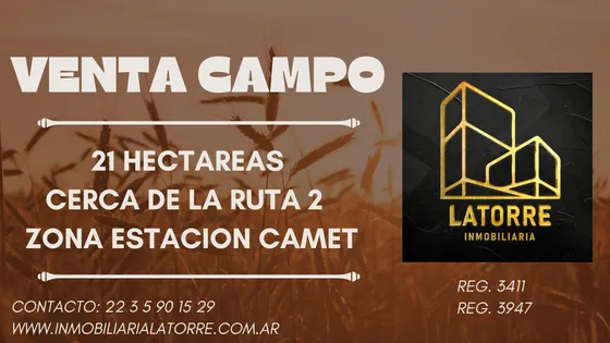 Latorre Prop. Vende 21 Hectareas - Cerca De La Ruta 2 - Camet