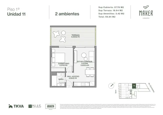 Departamento De 2 Ambientes En Venta En Villa Crespo