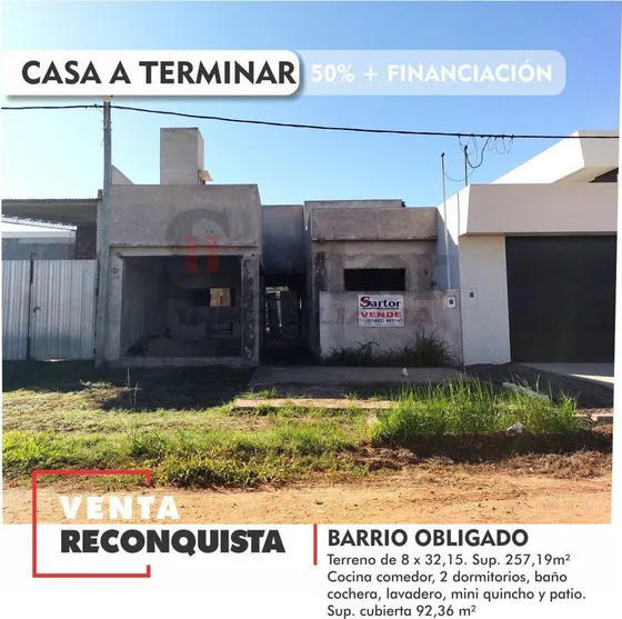 Venta Casa A Terminar En Reconquista Barrio Obligado