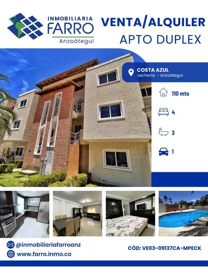 Venta Y Alquiler De Apartamento Costa Azul Lecheria Ve03-09137ca-mpeck 