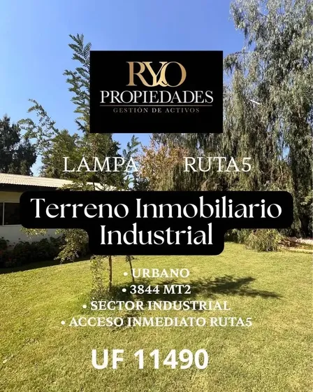 Oportunidad Terreno 3844mt2, Lampa. Ruta5.