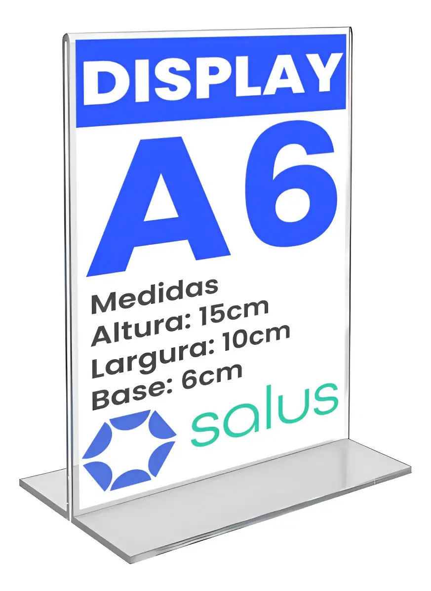 Display de acrílico A6 para QR Code do Pix Display de acrílico A6 para QR Code do Pix