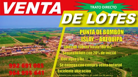 Lote En Venta - Punta De Bombón - Arequipa