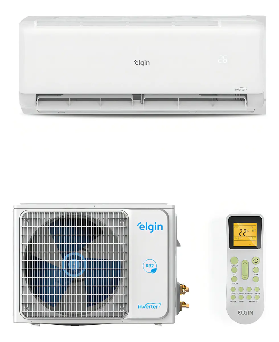 Ar Condicionado Elgin Eco Inverter II Wi-Fi - 9.000 BTU Quente e Frio Compatível com Alexa e Google Home