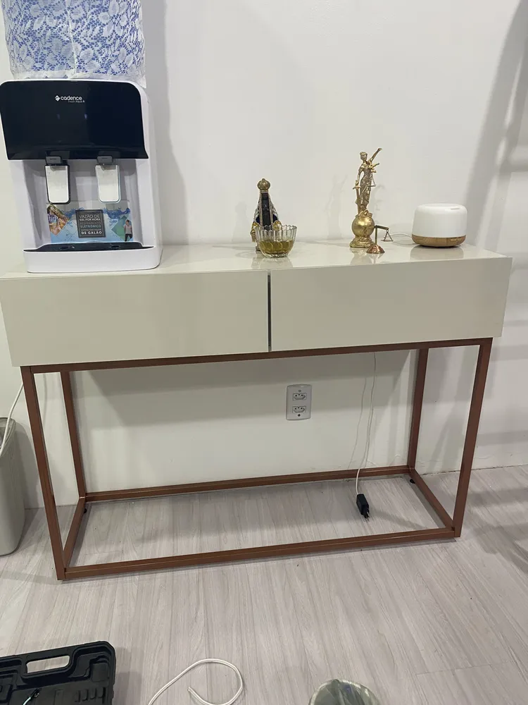 Aparador Eros Off White Com Pés Em Metal Base Preto Cor Off White/preto - Imagem 4