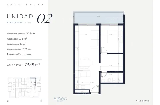 View Brava, En Venta De 1 Dormitorio Y Medio 