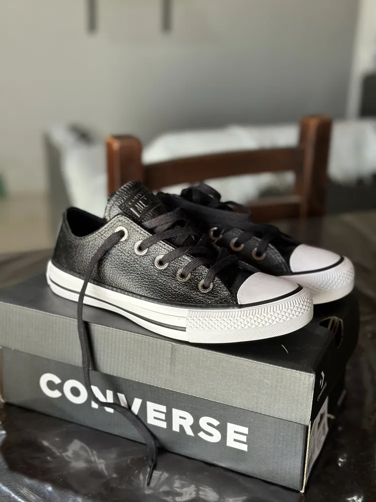 Zapatillas Converse Chuck Taylor All Stars Cuero Negro Env o gratis