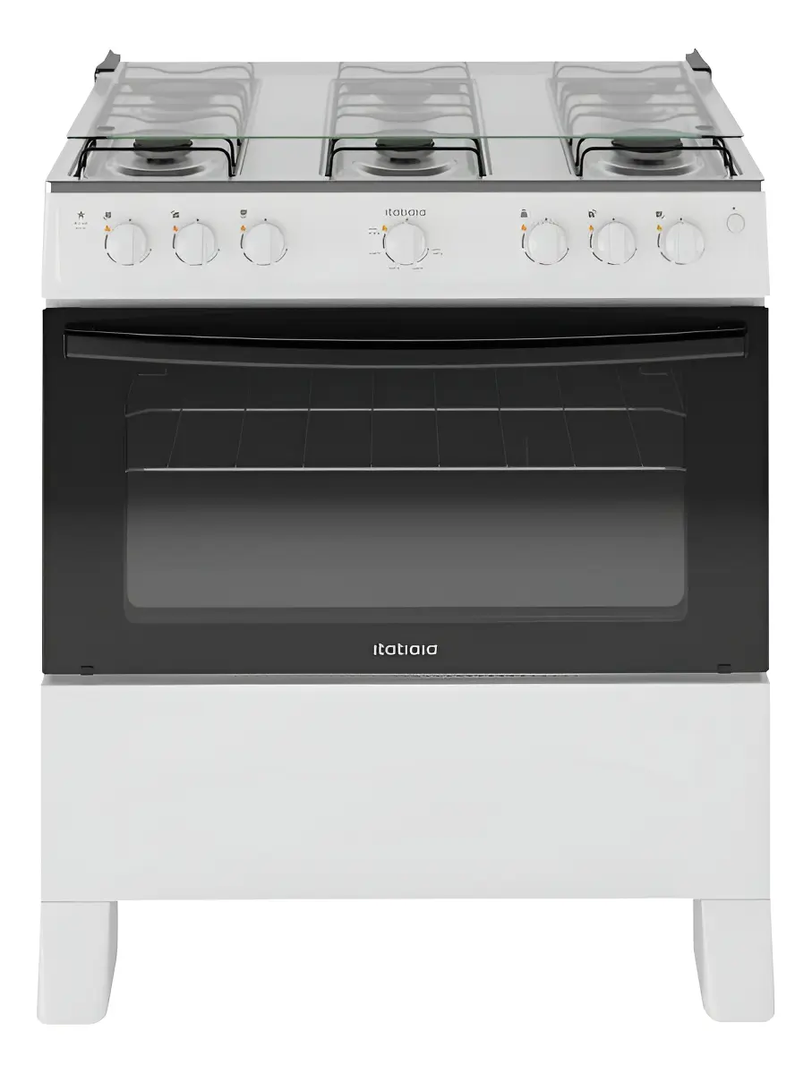 Fogão 6 Bocas Itatiaia Star New Branco com Mesa de Inox