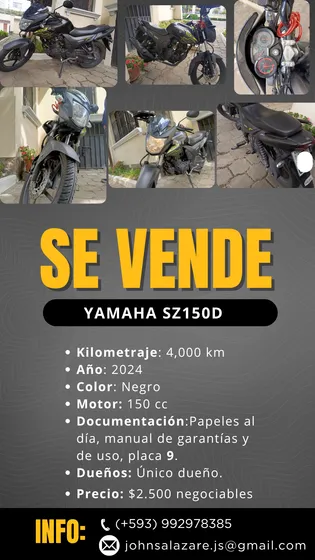 Yamaha Sz150d, Cilindraje 150, Seminuevos, Único Dueño