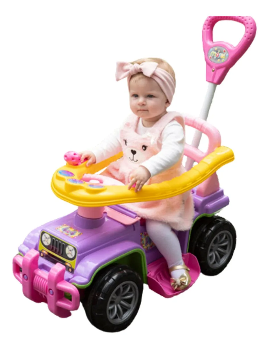 Carrinho Passeio Maral Jip Jip Menina com Buzina Cor Multicor Rosa - Imagem 2