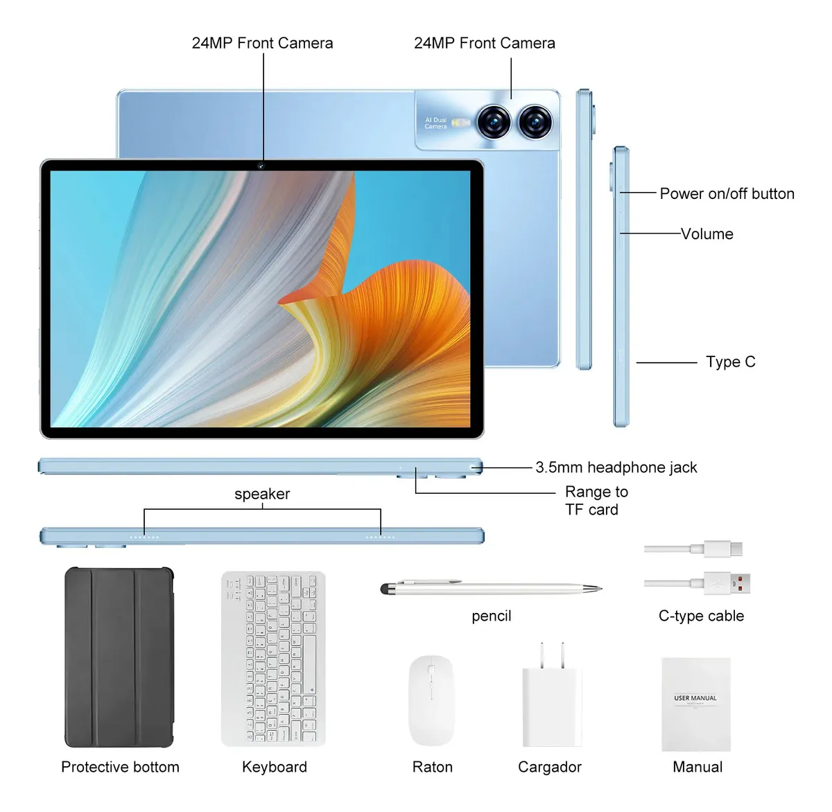 Tablet Android 15 Hancdon Tab Kit Completo Ram 16gb 512gb 11.6'' Hd Tela Apoia Wifi 2,4/4g/5g Dual Sim Bateria 8800mah Com Caneta+teclado E Mouse Profissional Estudo Trabalho Jogos 2 Em 1 Tablets Pc