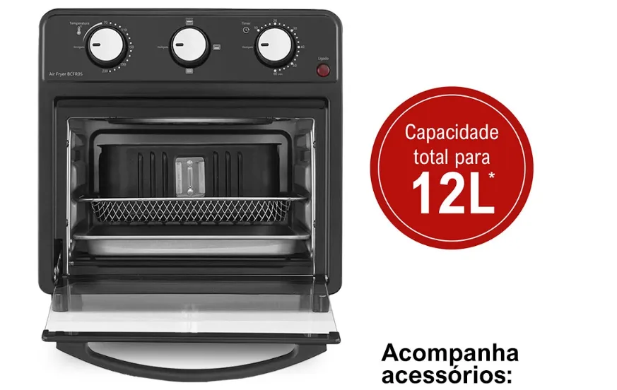Air Fryer Bella Cuccina 12L 2 Grelhas 1700W BCFR05 - Imagem 3