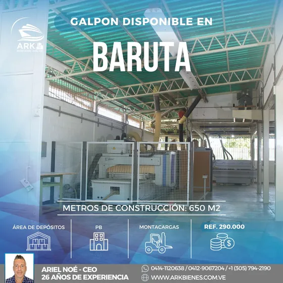 (#1102) Galpón Industrial De 650m2 En Sector Industrial Baruta