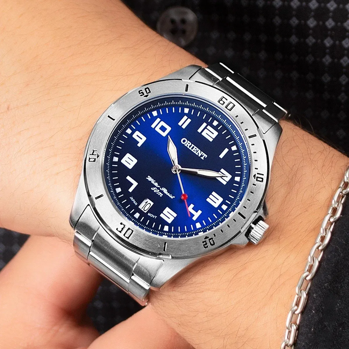 RELOGIO ORIENT MASCULINO ANALOGICO PRATEADO MBSS1155A D2SX - Imagem 4