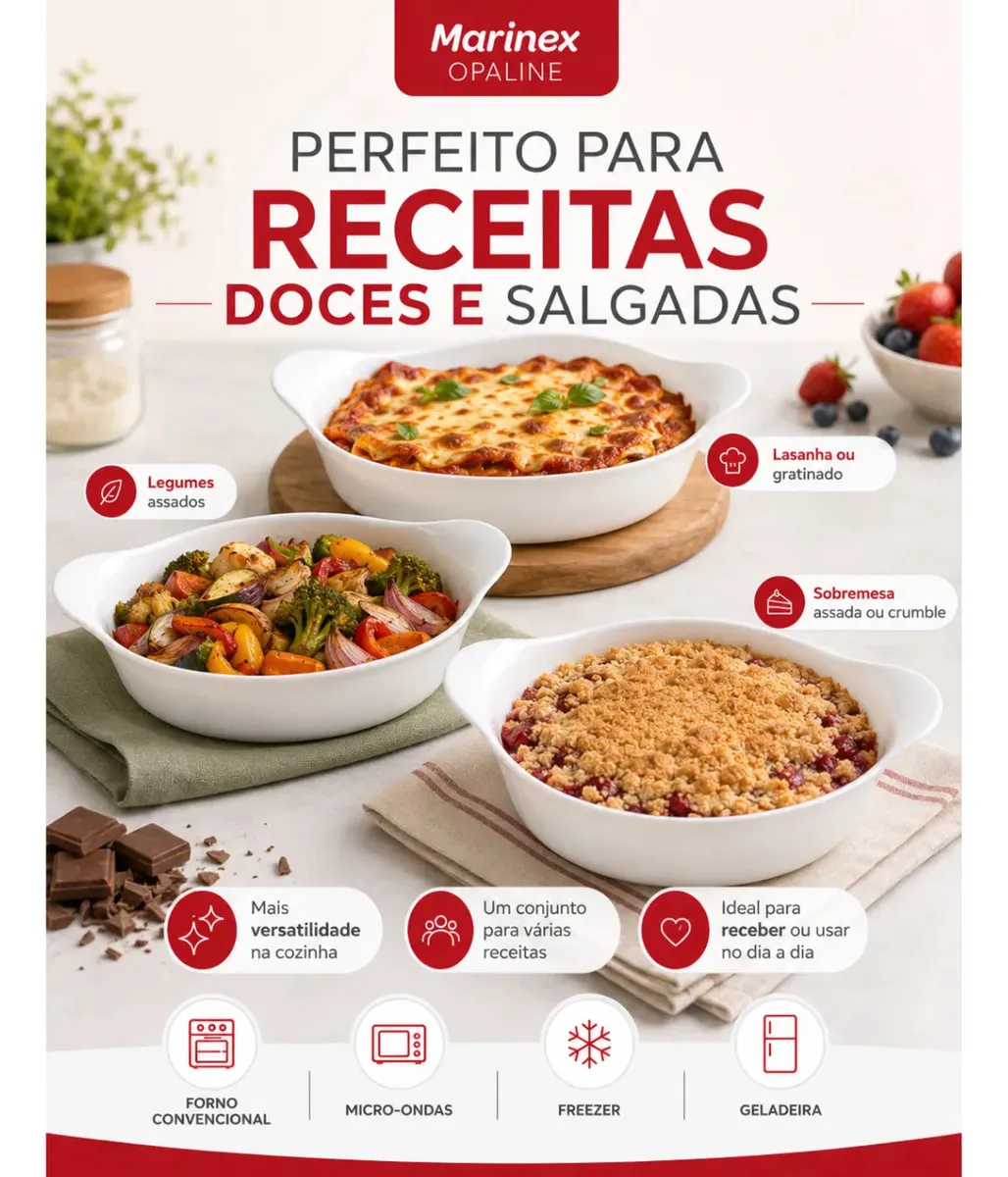 Jogo de Bowls Konia 7 Peças | Sobremesa e Salada