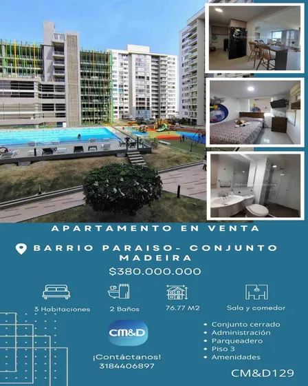 Apartamento Conjunto Madeira- Barrio Paraiso (cm&d129).