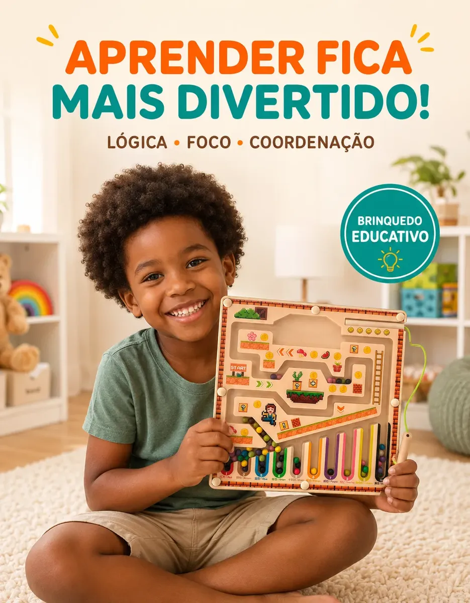 Brinquedo Educativo Infantil Labirinto Magnético Montessori
