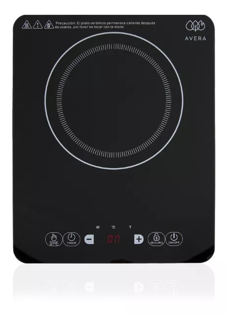 Avera Parrilla Inducción 4 Zonas 60cm 220v Vidrio Temp Piv4 Color Negro