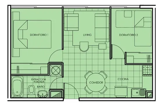 Depto Para Inversión En Venta De 2 Dorm. En Santiago