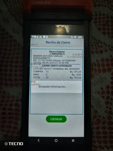 Se Vende Punto De Venta Sunmi P2 Activo.