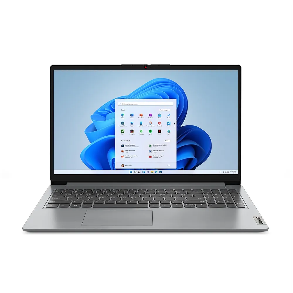 Notebook Lenovo Ideapad 1i Intel Core i5 – 1235U, 8GB RAM, 512GB SSD, Windows 11 Home, Tela 15,6” HD – 82VY000QBR