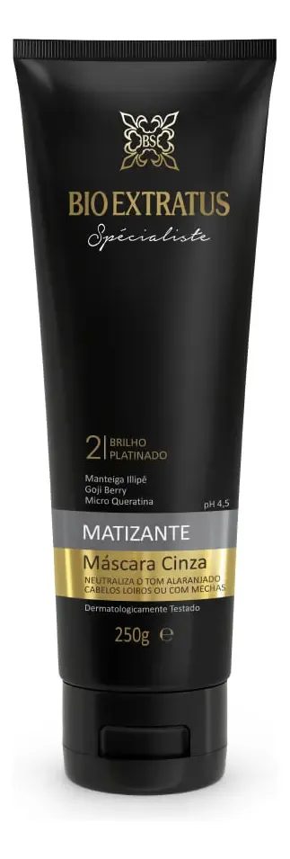 Máscara Matizante Cinza Bio Extratus 250 G