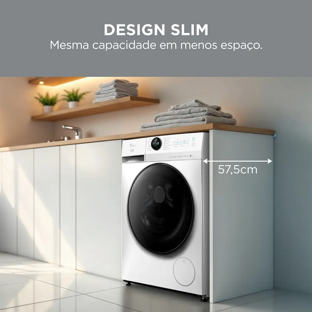 Lava E Seca 11kg Branca Slim Conectada Midea Branco - Imagem 4