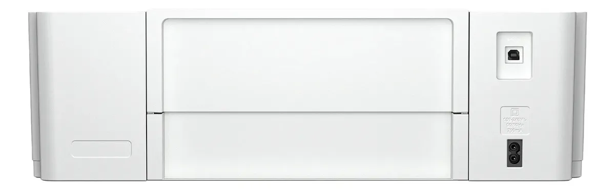 Painel traseiro da impressora HP Smart Tank 210 exibindo as conexões USB e de energia