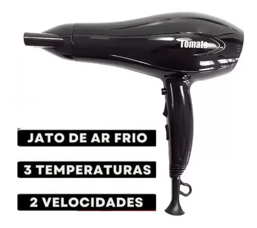 Secador Cabelo Profissional 2000w Mse 2600b Tomate Cor Preto