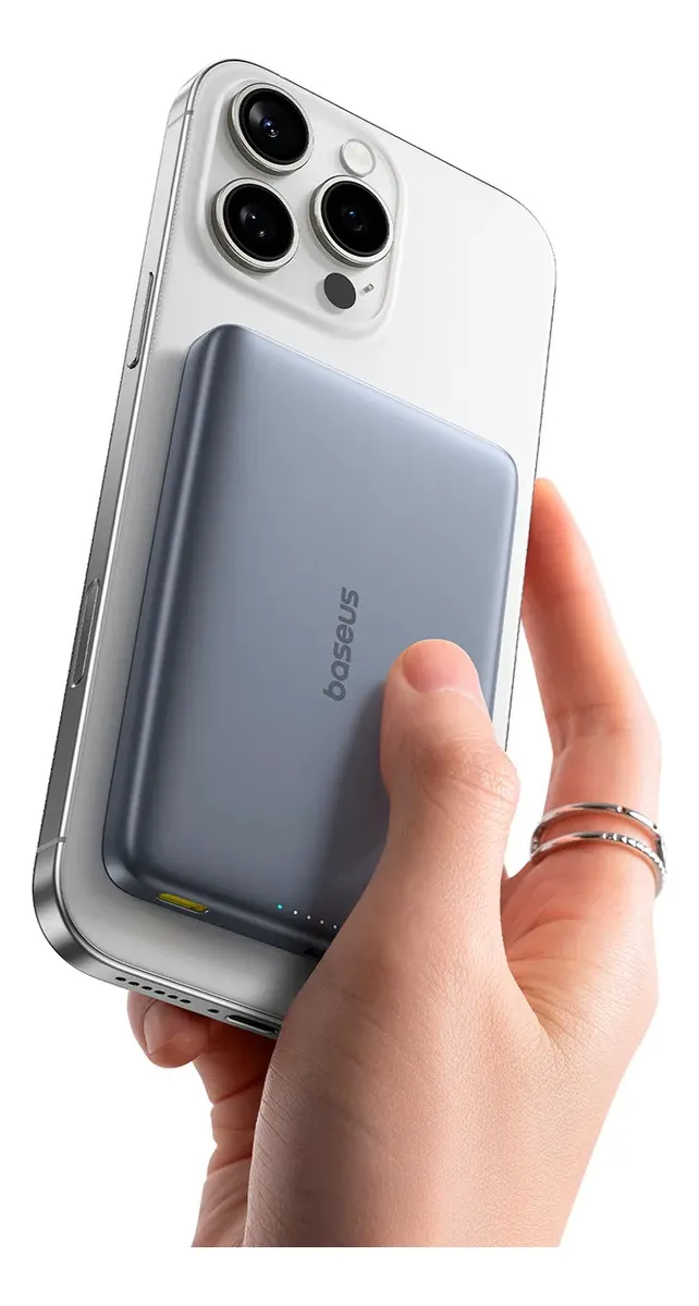 Carregador Baseus Am41 Magsafe Qi2 Powerbank 10000 mAh Cinza