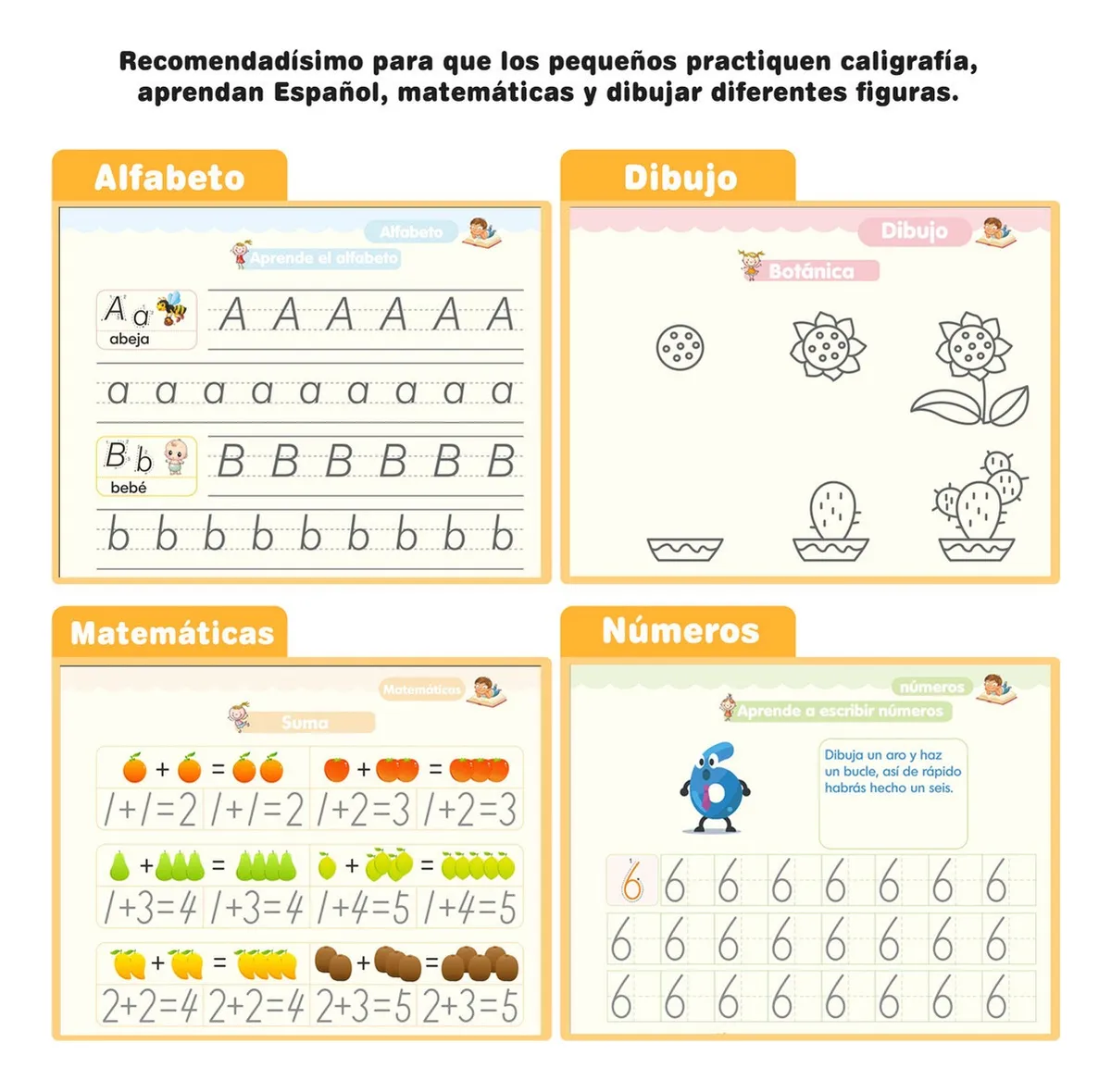 Cuaderno Mágico Educativo Reutilizable Set Completo Kit X4