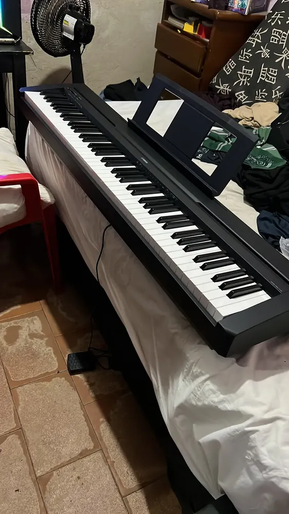 Piano Digital Yamaha P-45 Preto Com Fonte E Pedal | Parcelamento