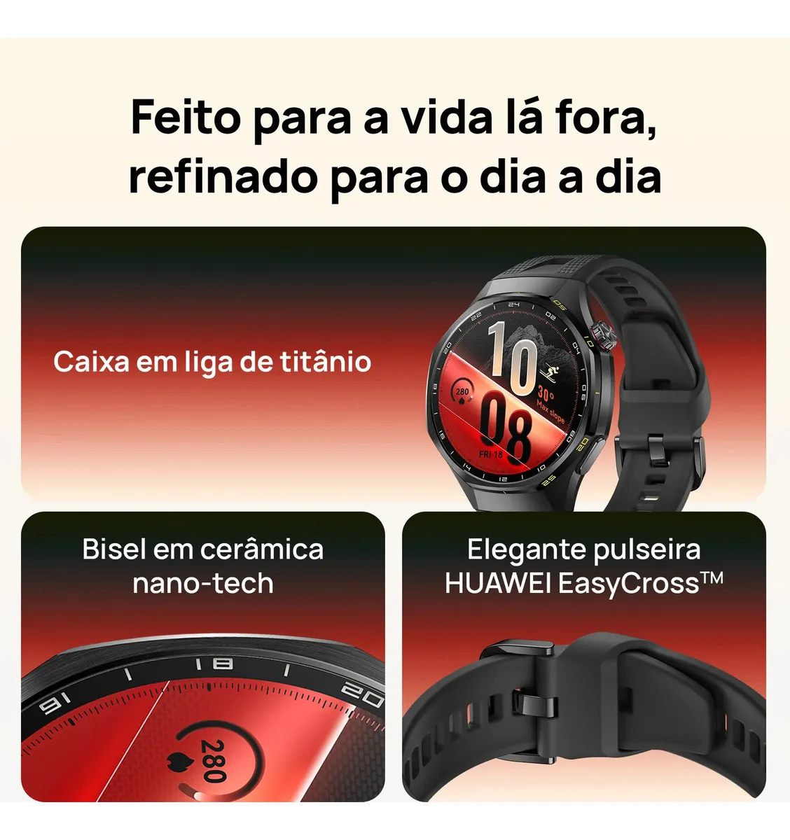 HUAWEI WATCH GT 7 Pro 46mm Smart Watch, Bateria de até 21 dias, Caixa em liga de titânio e bisel em cerâmica nano-tech, ECG, Monitoramento da Frequência Cardíaca, Golfe, Ciclismo, Preto