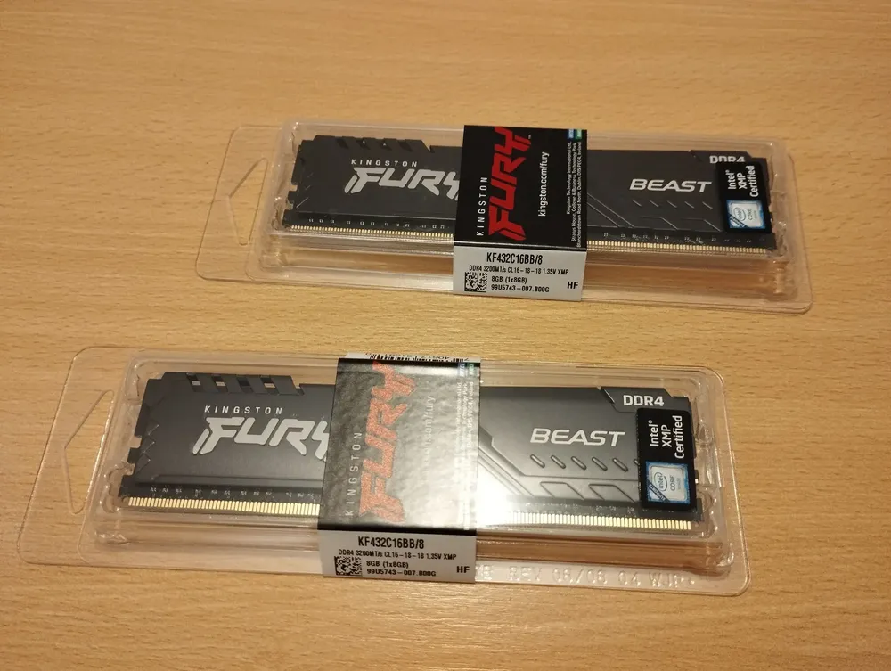 Memoria RAM Kingston Fury Beast 8GB DDR4 3200mhz KF432C16BB/8 Cor