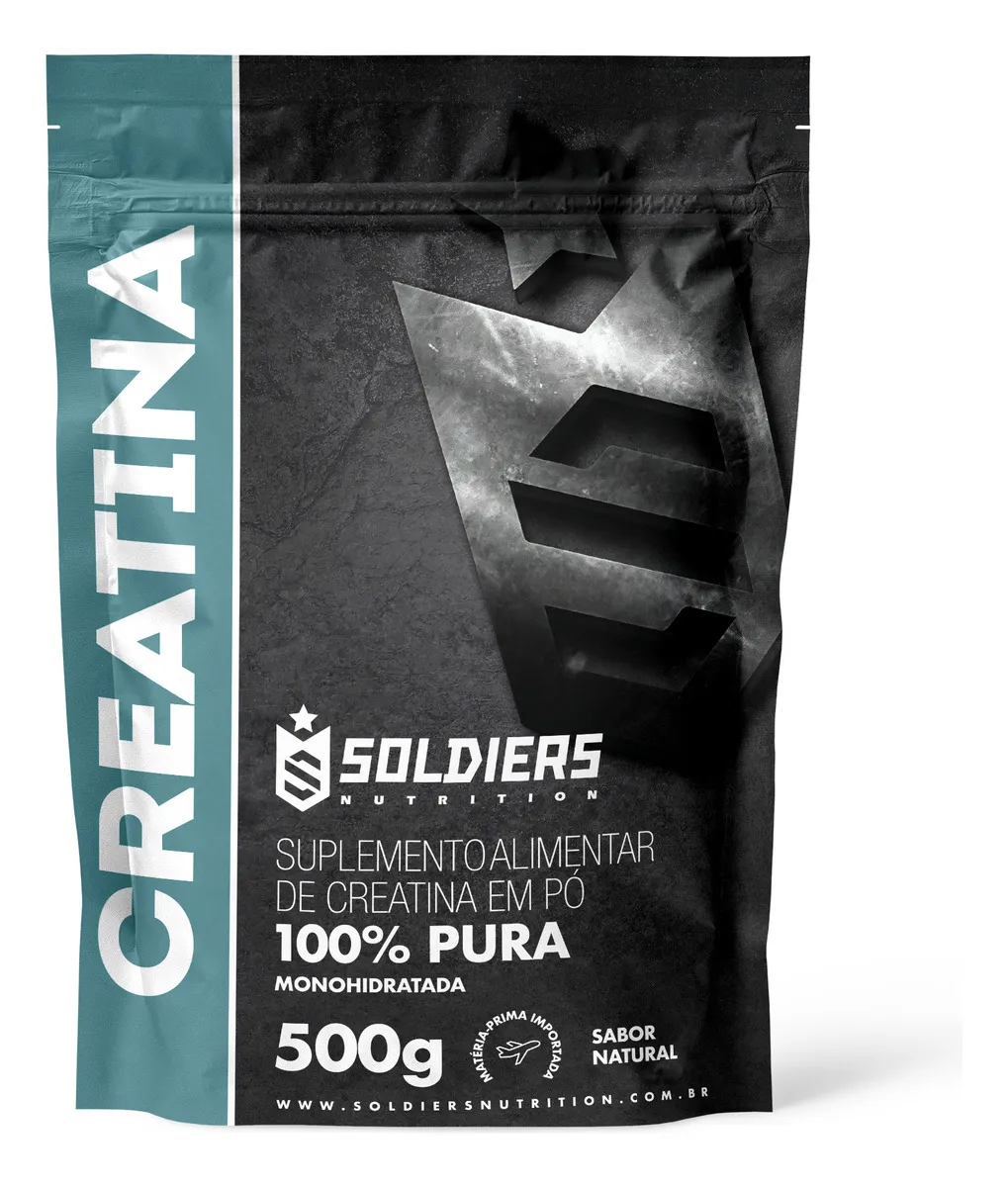 Creatina Monohidratada 500g Soldiers Nutrition 100% Pura Importada Alta Performance Músculo Treino