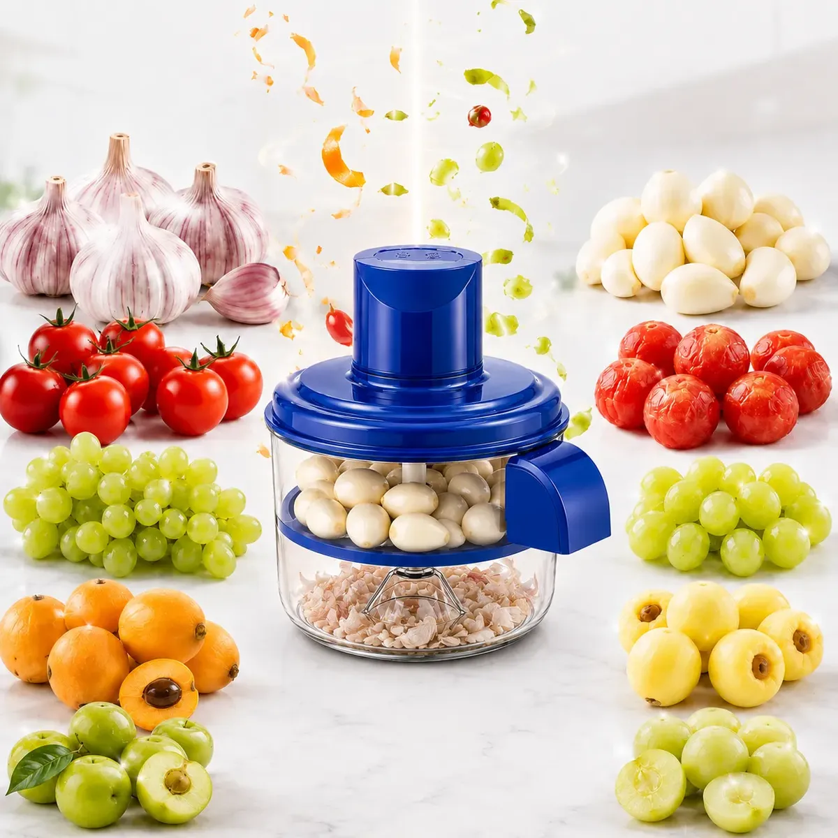Descascador Elétrico Automático Alho Frutas Legumes Portátil