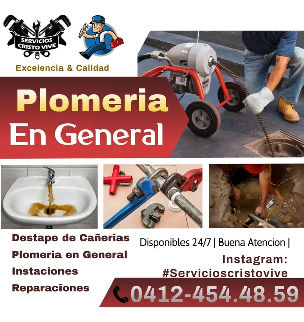 Destape De Cañeria & Plomería En General 0412-4544859 (24/7)