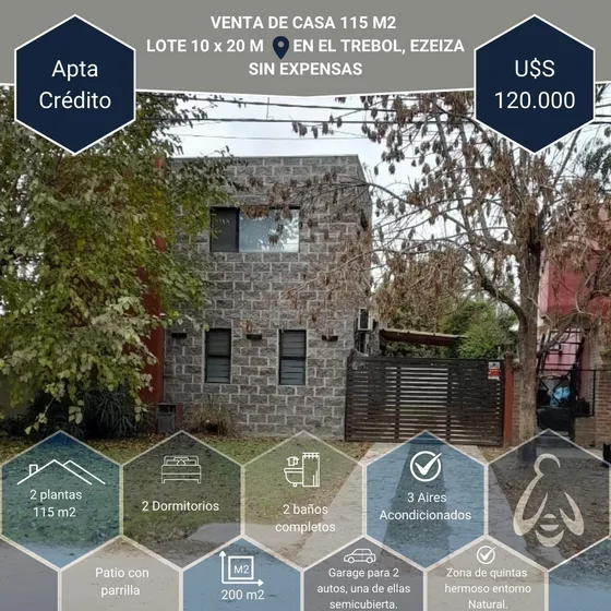 Venta De Hermosa Casa De 115 M2 Sobre Lote De 200 M2. En El Trébol, Ezeiza
