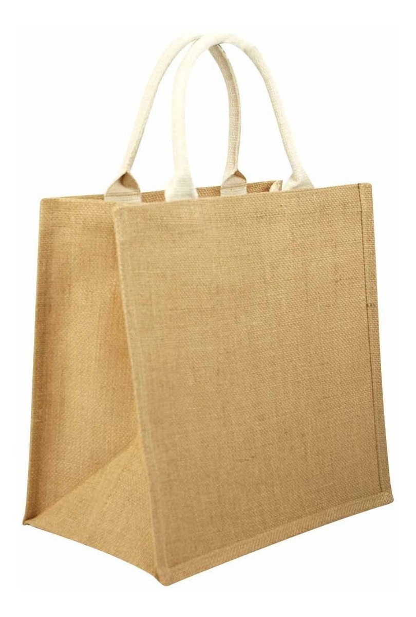 Bolsas De Yute Mayoreo Bolsa De Yute Con Fuelle & Interior Plastificado 60 Pzas. | Envío gratis