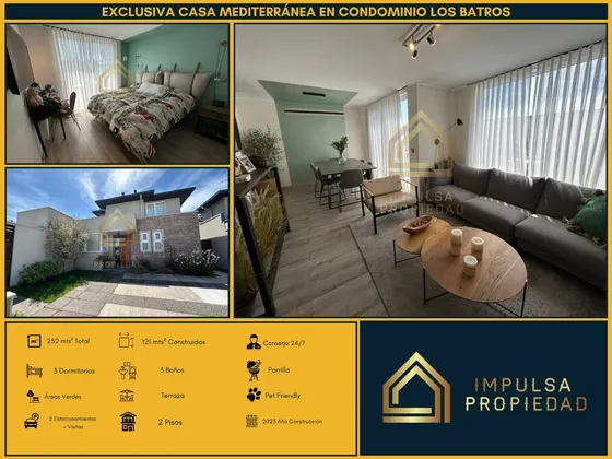 Exclusiva Casa Mediterránea En Condominio Los Batros