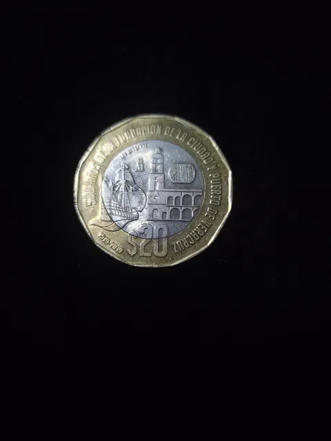 1519-2019moneda 20 Pesos 500 Años De Veracruz 