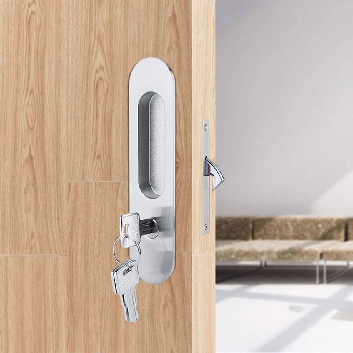Manija Con Llaves Antirrobo Para Puerta Corrediza De Madera | Meses sin
