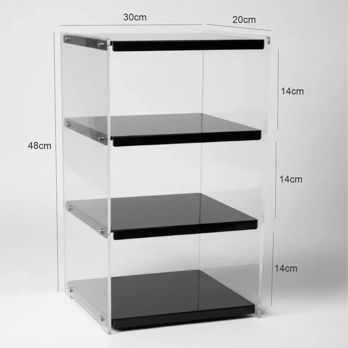 Display Expositor Organizador Vitrine Acrílico 48x30x20 Cm Preto