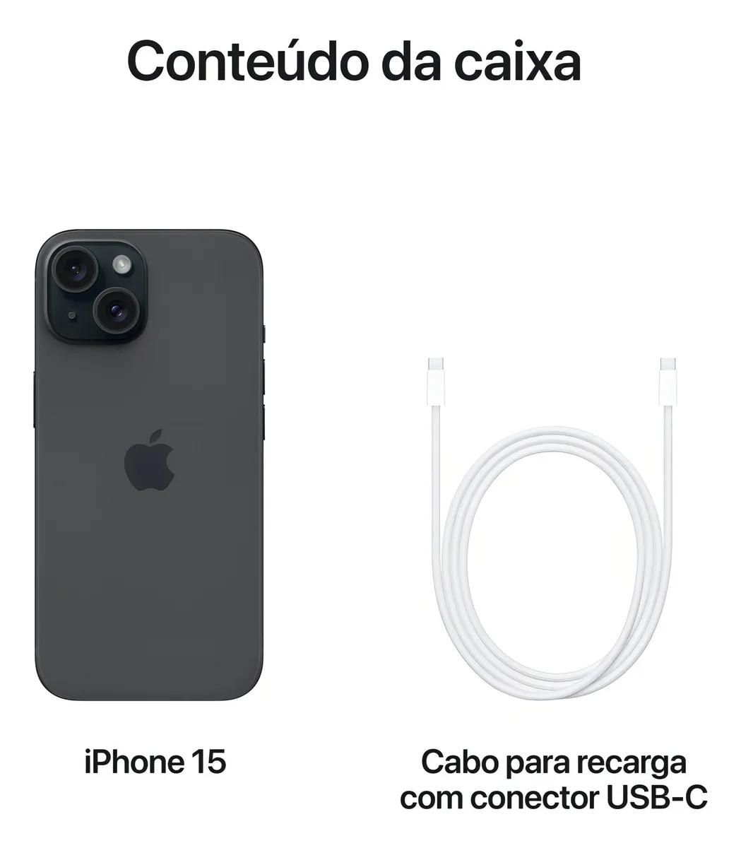 Apple iPhone 15 (256 GB) - Preto - Distribuidor Autorizado - Imagem 3