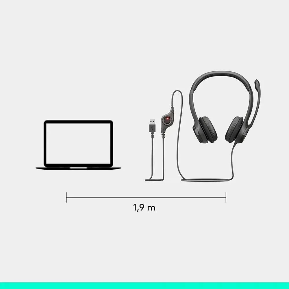 Headset com fio USB Logitech H390