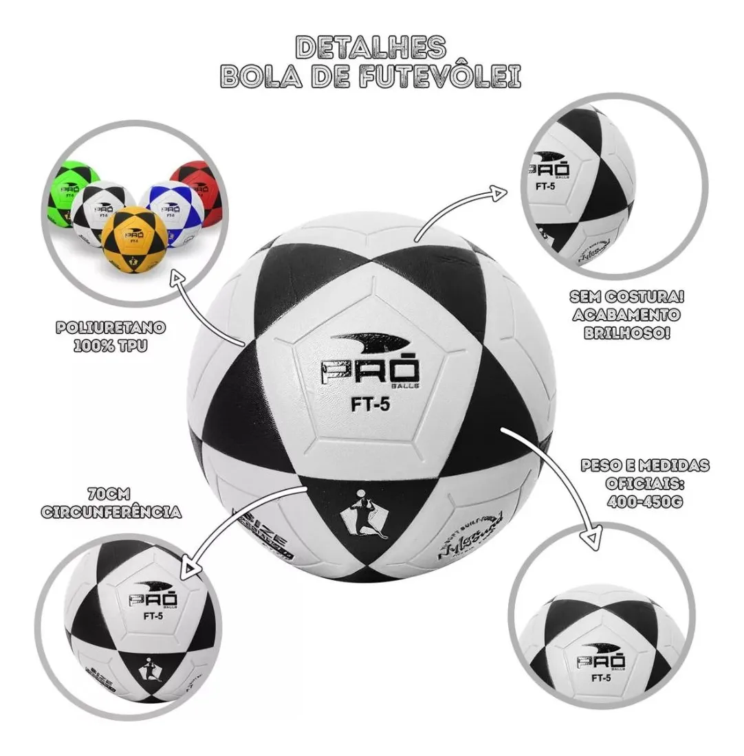 Bola Vulcanizada Rio Profissional Futvôlei Praia N°5 Poker Cor Branco - Azul - Imagem 4