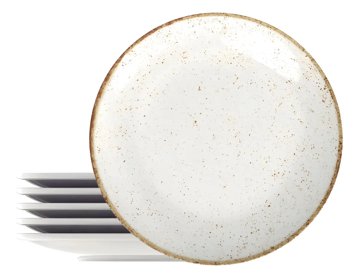Kit 6 Pratos De Porcelana Tramontina Rustico Sobremesa 21cm