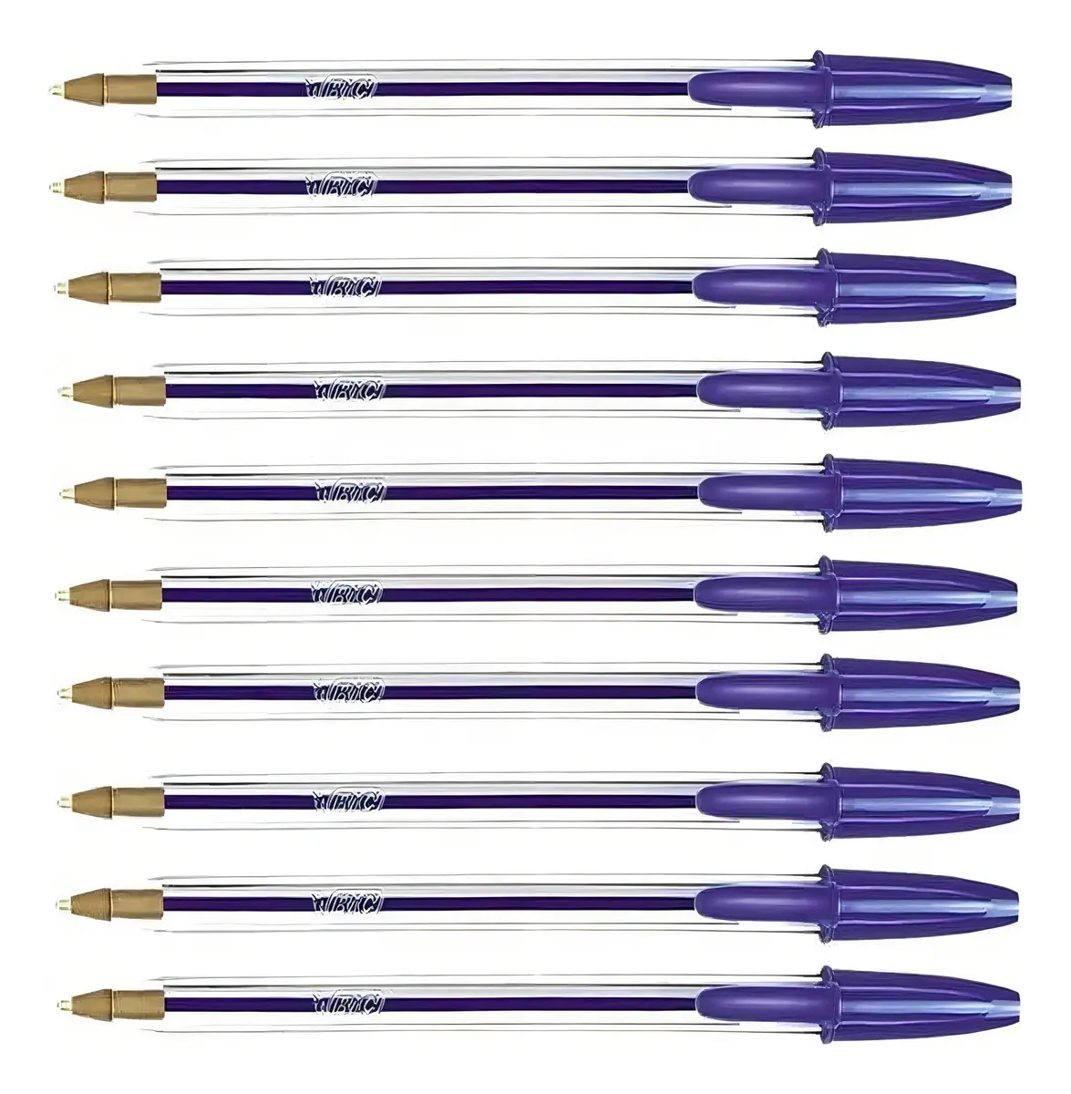Canetas Esferográfica Cristal Bic Tinta Azul kit c/10