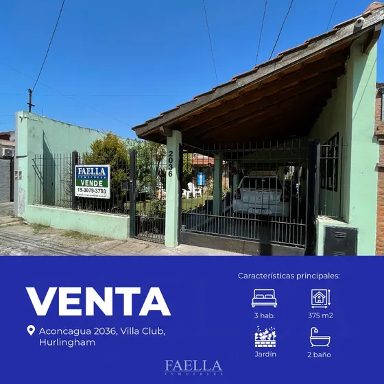  Venta Casa Hurlingham Villa Club 3 Dormitorios Jardin Pileta Quincho